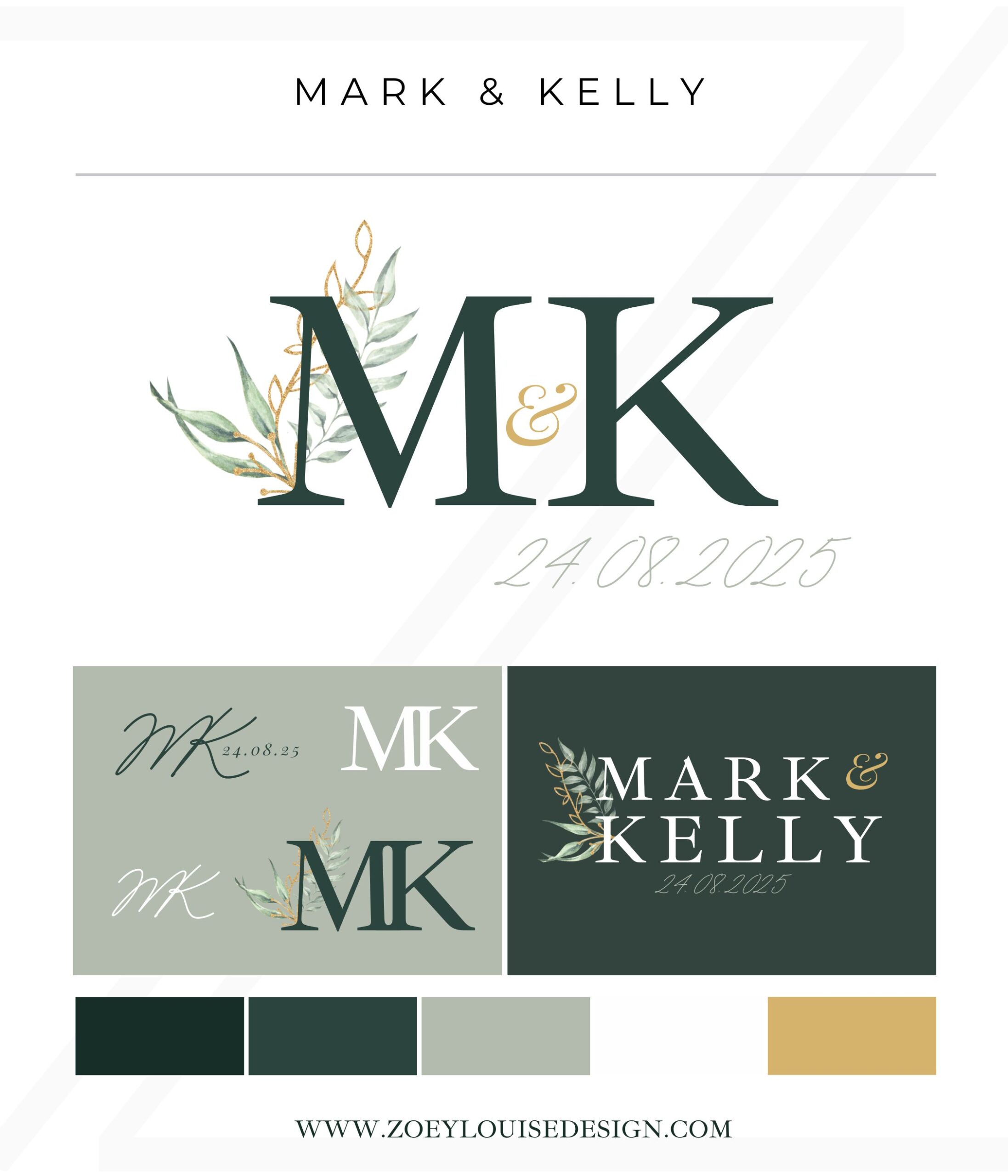 wedding monogram, logo for wedding and color palette